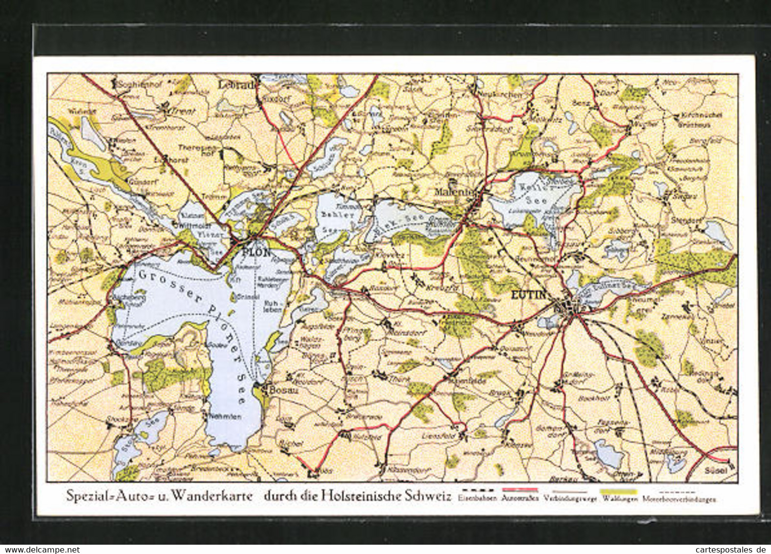 AK Plön, Spezial-Auto U. Wanderkarte Durch Die Holsteinische Schweiz - Ploen