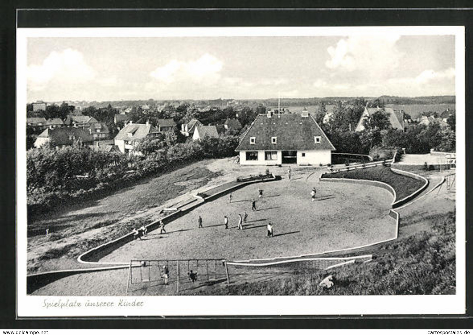 AK Eckernförde, Spielplatz Mit Ansicht Des Jugendheims - Eckernfoerde