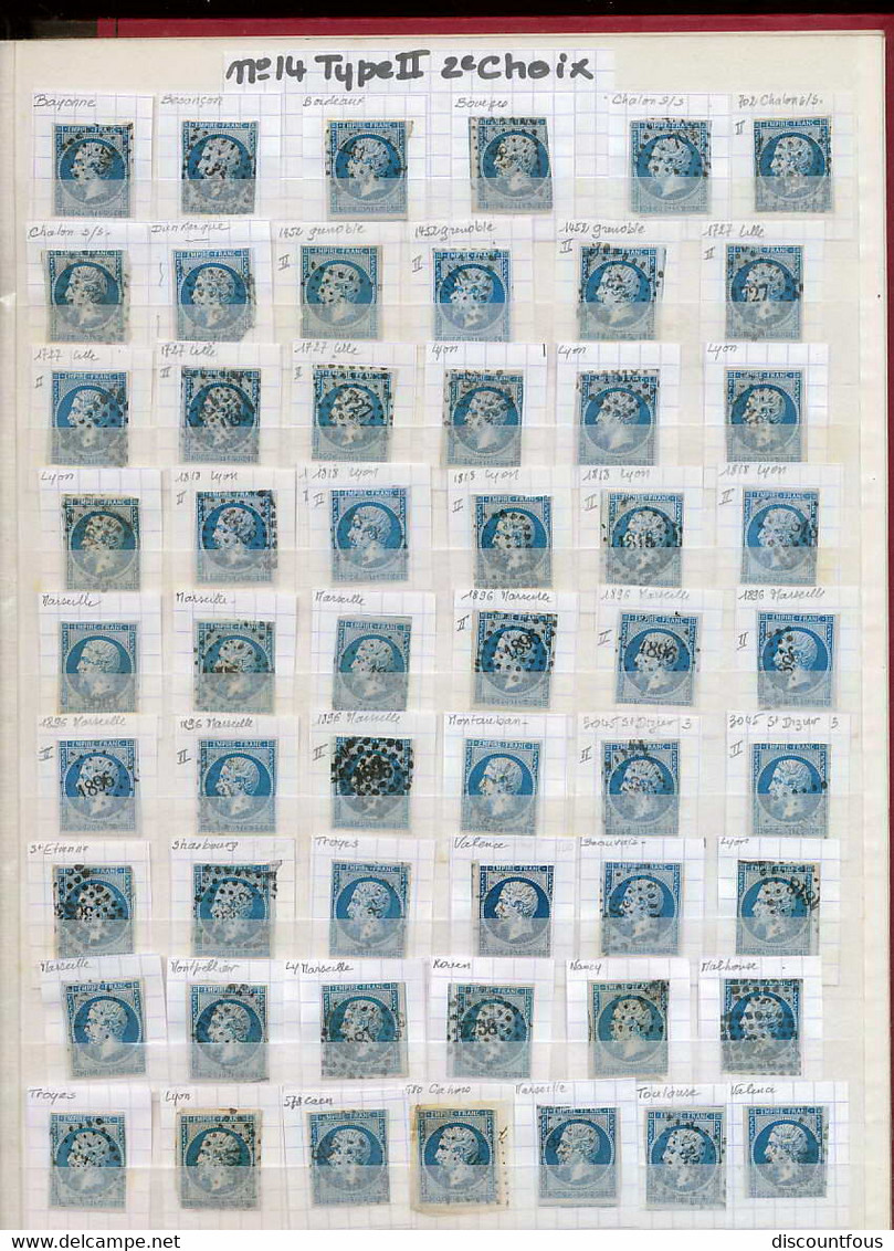 depart 1 euro - 06-classeur de plus de 500 timbres napoleons N°14 pour oblitérations petits chiffes