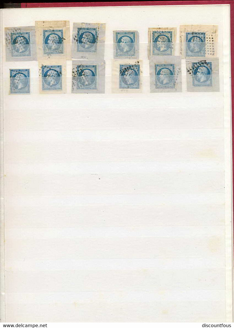 depart 1 euro - 06-classeur de plus de 500 timbres napoleons N°14 pour oblitérations petits chiffes