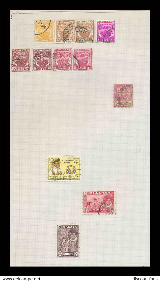 depart 1 euro 32-collection de timbres + documents asie asia 58 - malaya singapore - 37 cans à voir