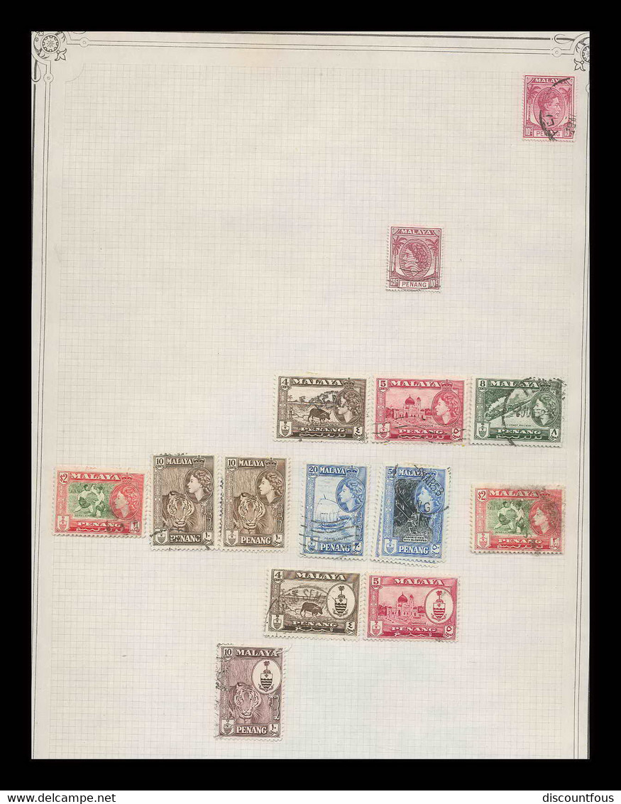 depart 1 euro 32-collection de timbres + documents asie asia 58 - malaya singapore - 37 cans à voir