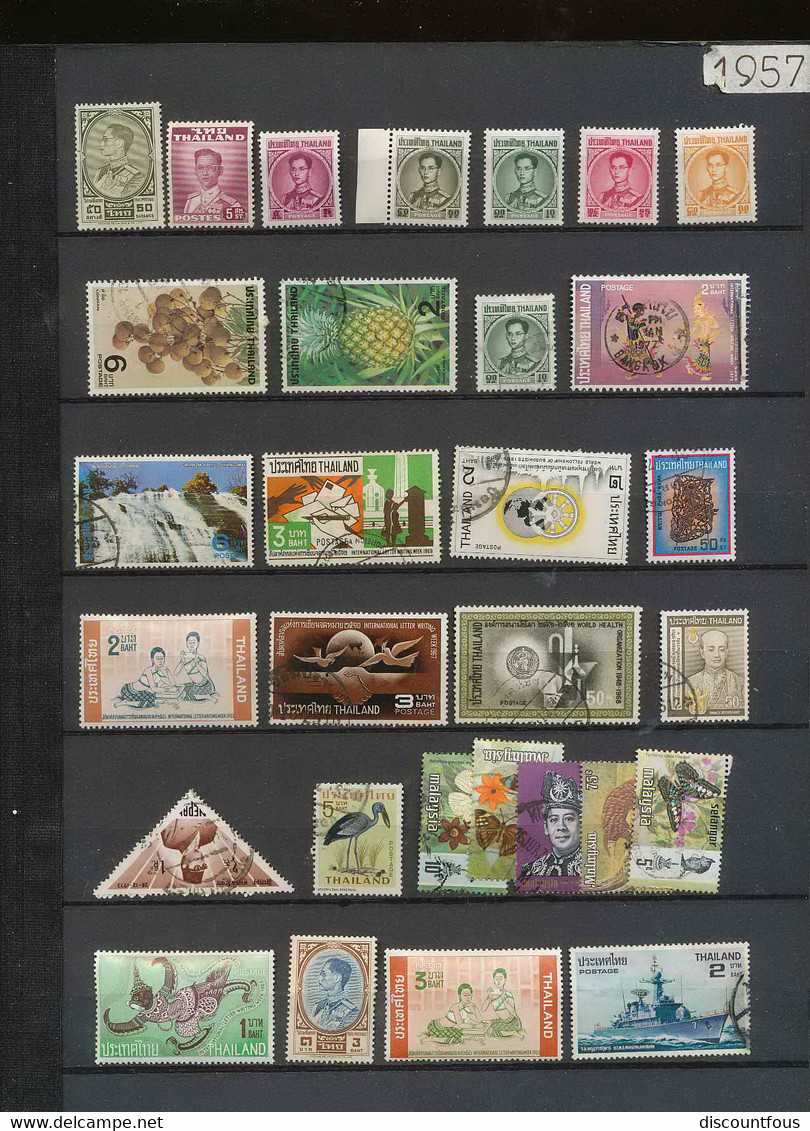 depart 1 euro 32-collection de timbres + documents asie asia 58 - malaya singapore - 37 cans à voir