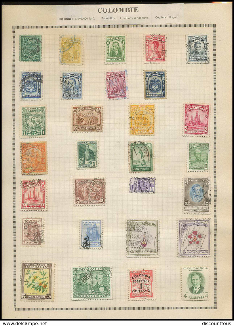 depart 1 euro 40-collection de timbres de Colombie (Colombia) 26 scans à voir