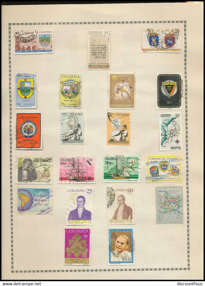 depart 1 euro 40-collection de timbres de Colombie (Colombia) 26 scans à voir