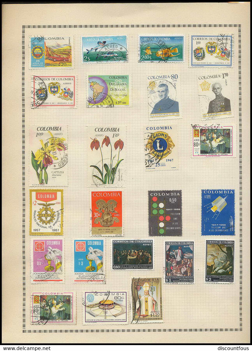 depart 1 euro 40-collection de timbres de Colombie (Colombia) 26 scans à voir