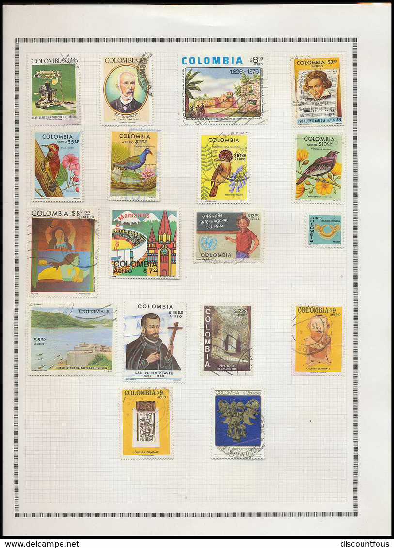 depart 1 euro 40-collection de timbres de Colombie (Colombia) 26 scans à voir