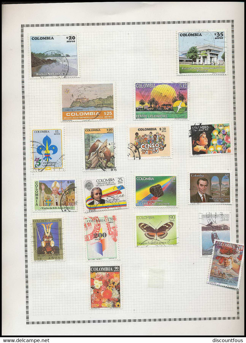 depart 1 euro 40-collection de timbres de Colombie (Colombia) 26 scans à voir