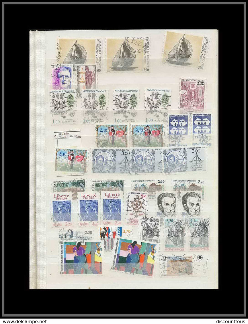 depart 1 euro 43-collection france gros classeur de stock 55 pages remplies de timbres 1960 / 2005 - 57 scans à voir