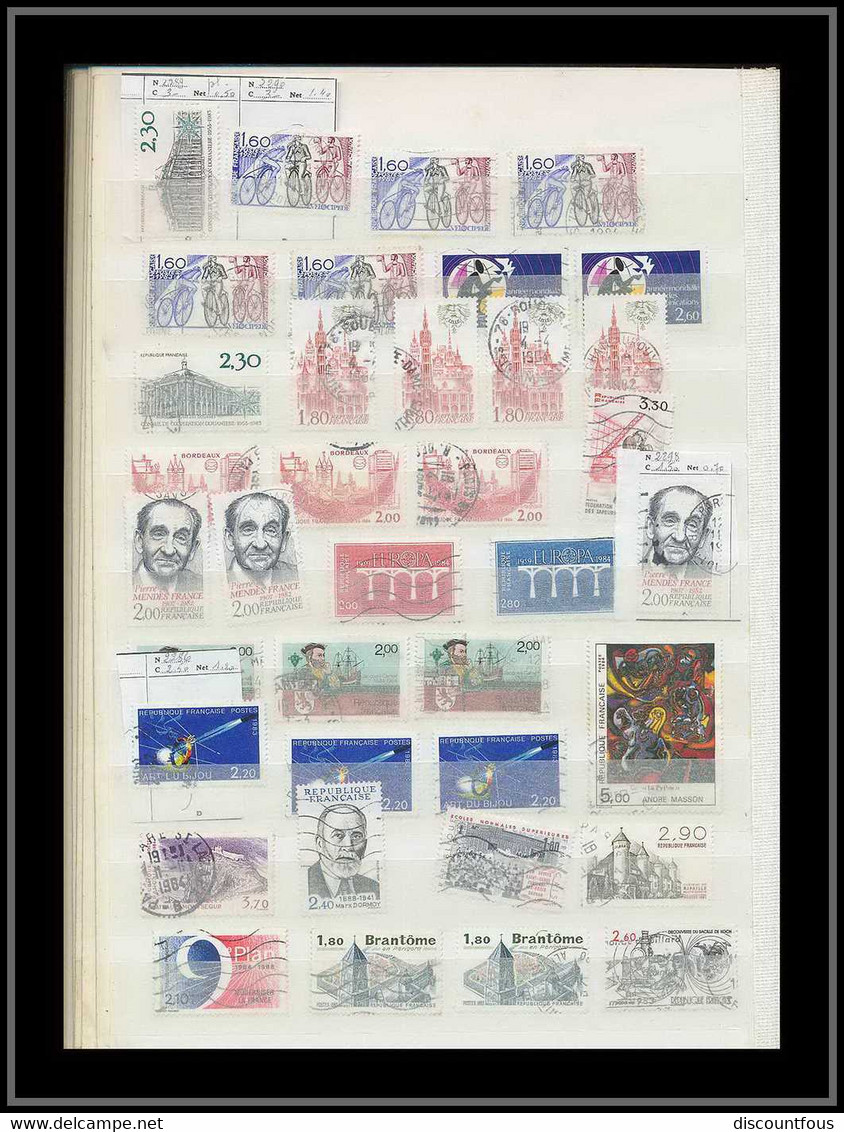 depart 1 euro 43-collection france gros classeur de stock 55 pages remplies de timbres 1960 / 2005 - 57 scans à voir