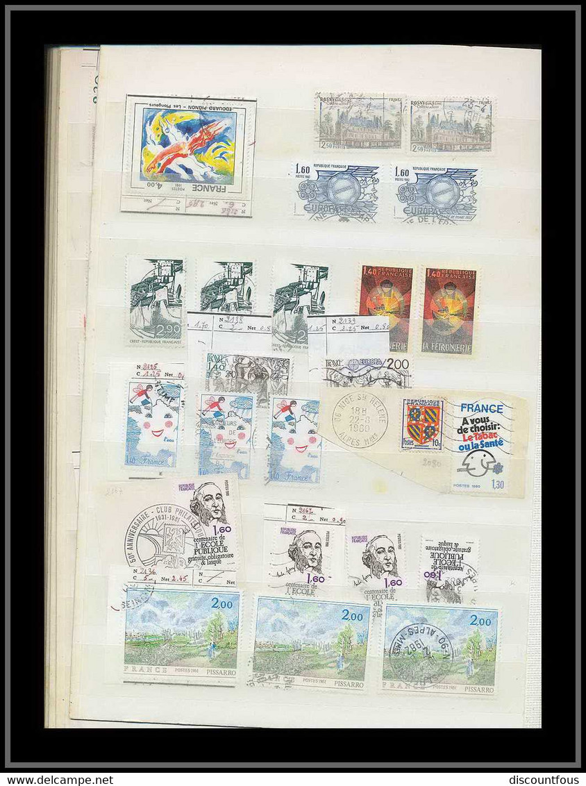 depart 1 euro 43-collection france gros classeur de stock 55 pages remplies de timbres 1960 / 2005 - 57 scans à voir