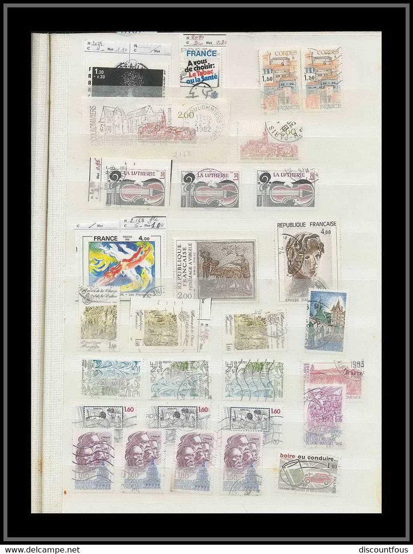 depart 1 euro 43-collection france gros classeur de stock 55 pages remplies de timbres 1960 / 2005 - 57 scans à voir