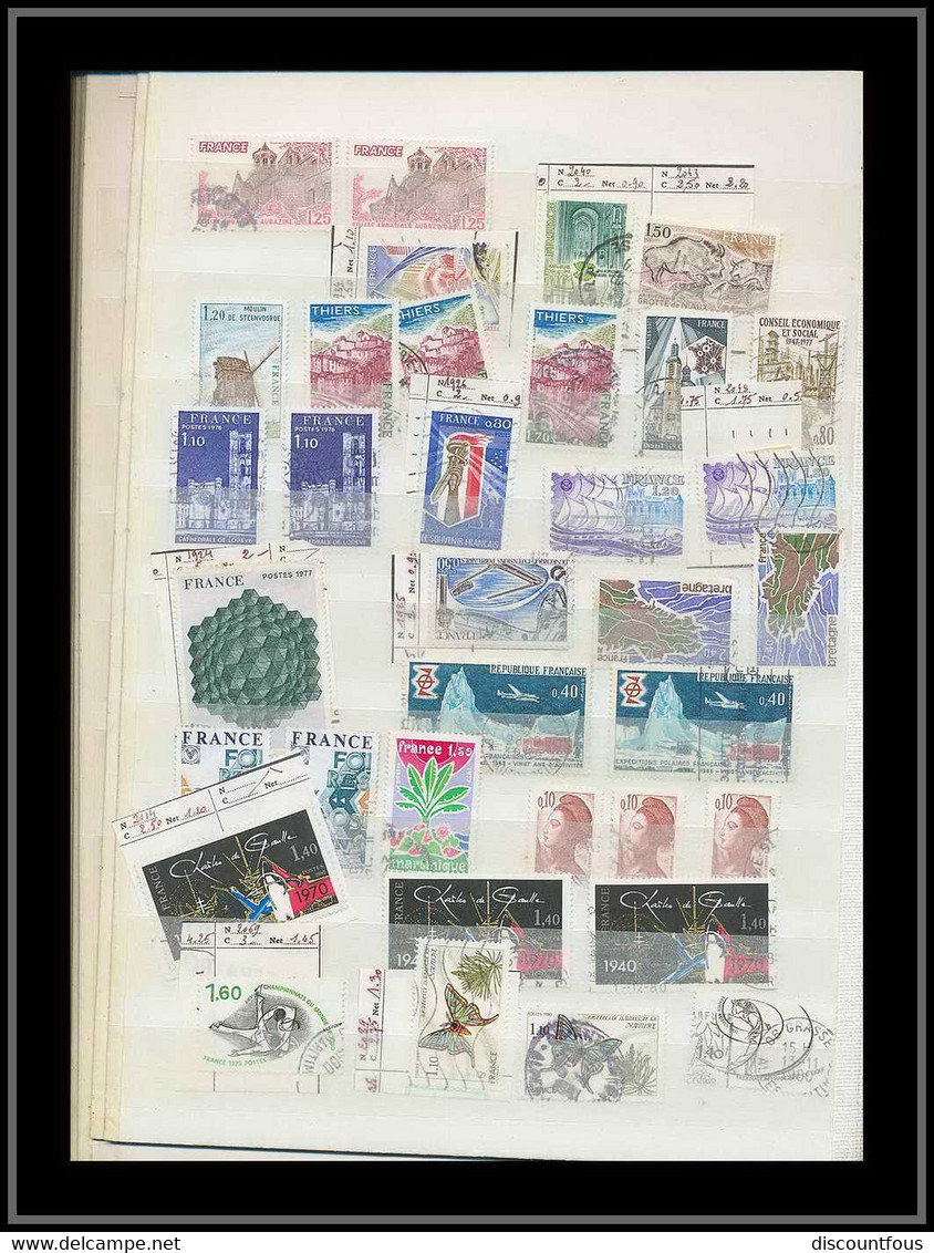 depart 1 euro 43-collection france gros classeur de stock 55 pages remplies de timbres 1960 / 2005 - 57 scans à voir