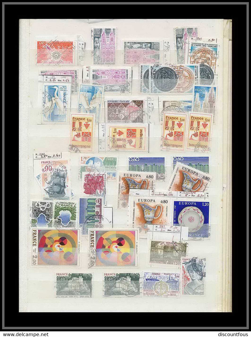 depart 1 euro 43-collection france gros classeur de stock 55 pages remplies de timbres 1960 / 2005 - 57 scans à voir