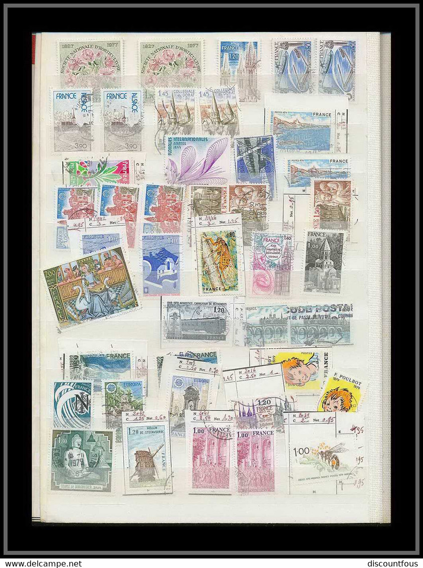 depart 1 euro 43-collection france gros classeur de stock 55 pages remplies de timbres 1960 / 2005 - 57 scans à voir