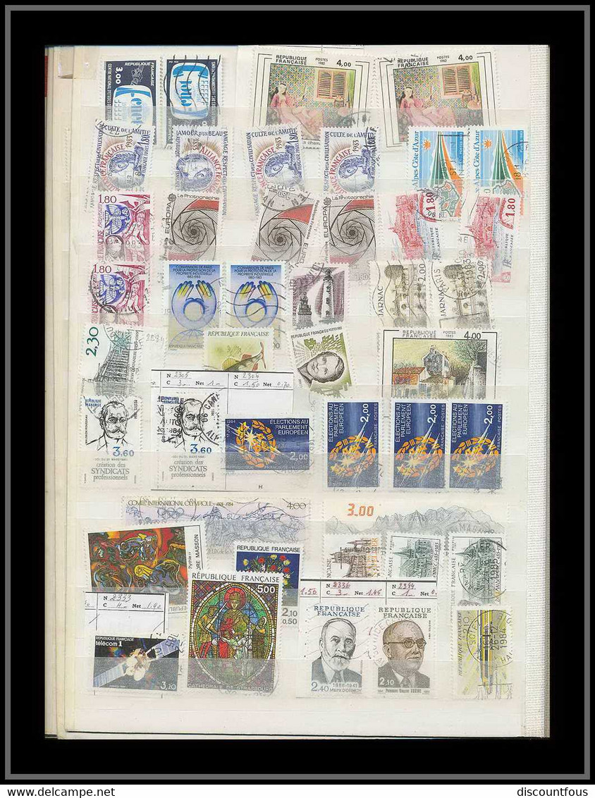 depart 1 euro 43-collection france gros classeur de stock 55 pages remplies de timbres 1960 / 2005 - 57 scans à voir