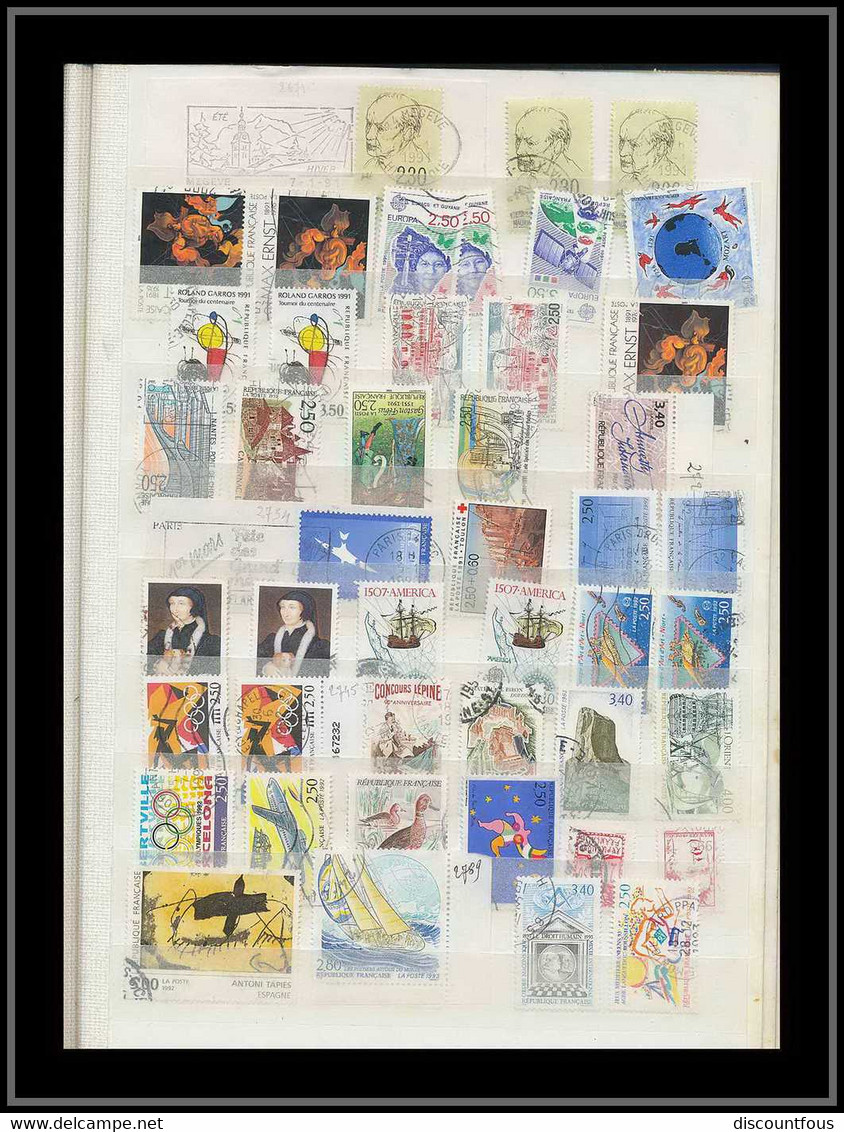 depart 1 euro 43-collection france gros classeur de stock 55 pages remplies de timbres 1960 / 2005 - 57 scans à voir