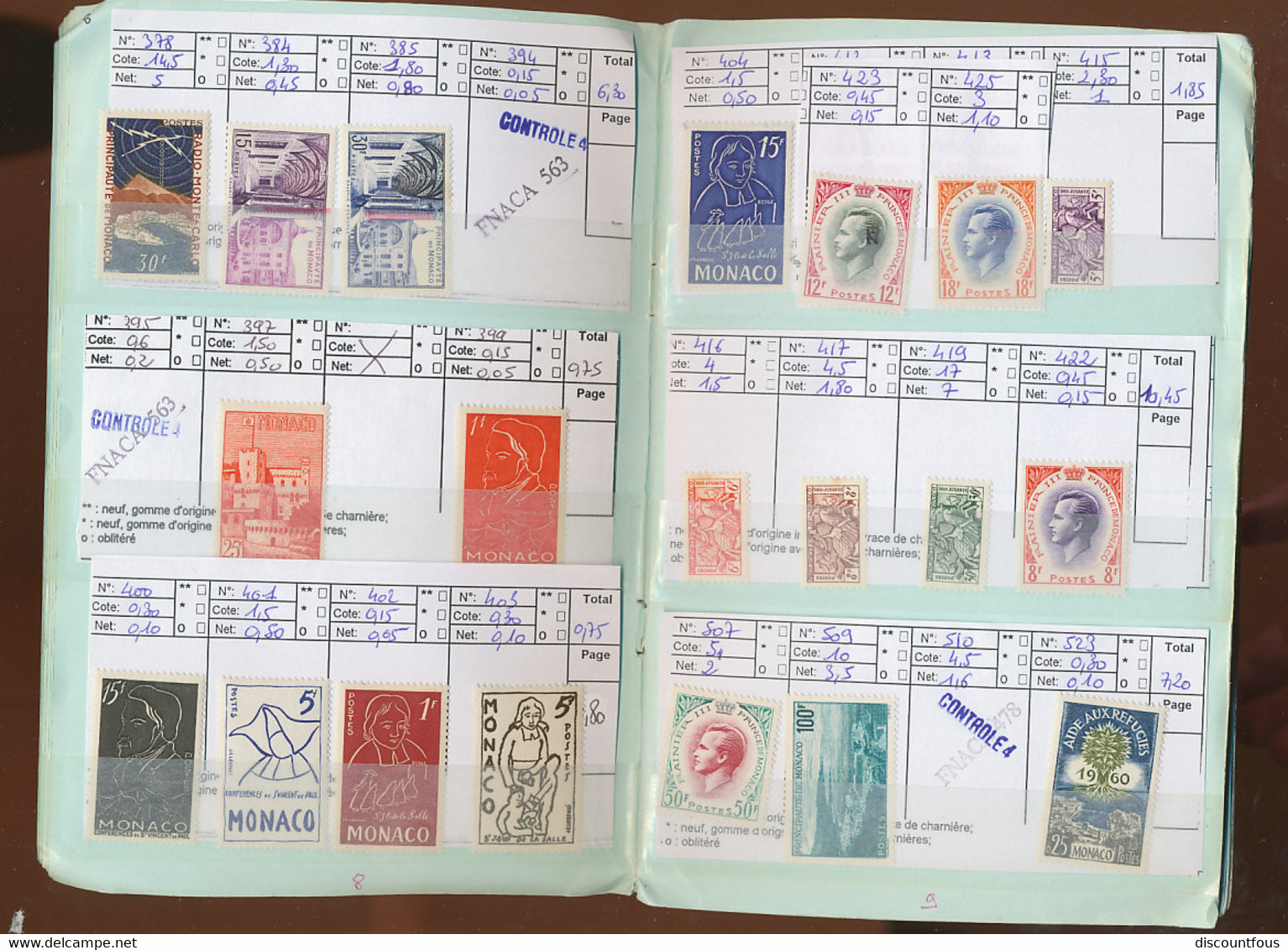 Depart 1 Euro 61-monaco 2 Carnets De Circulation Valeur + De 280 Euros 19 Scans à Voir - Collections (sans Albums)