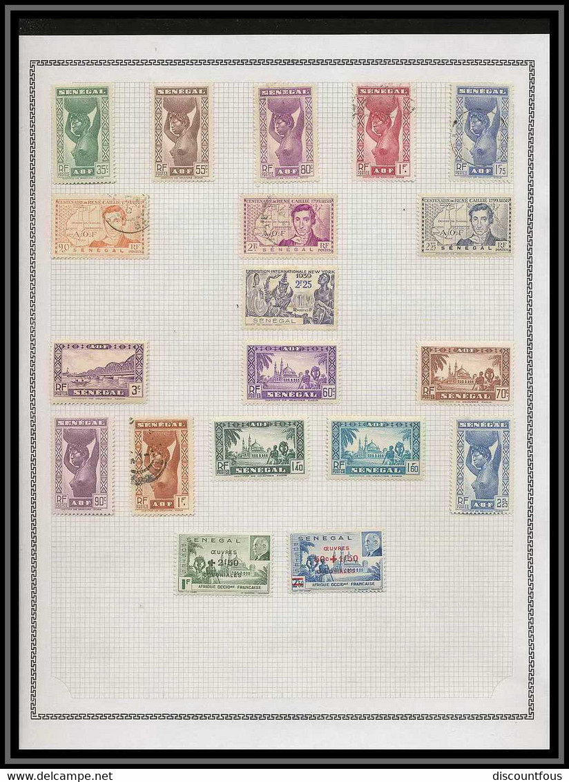 depart 1 euro 67-collection de timbres du sénégal + courriers Non dentelé ** MNH (Imperforate)- 73 scans à voir