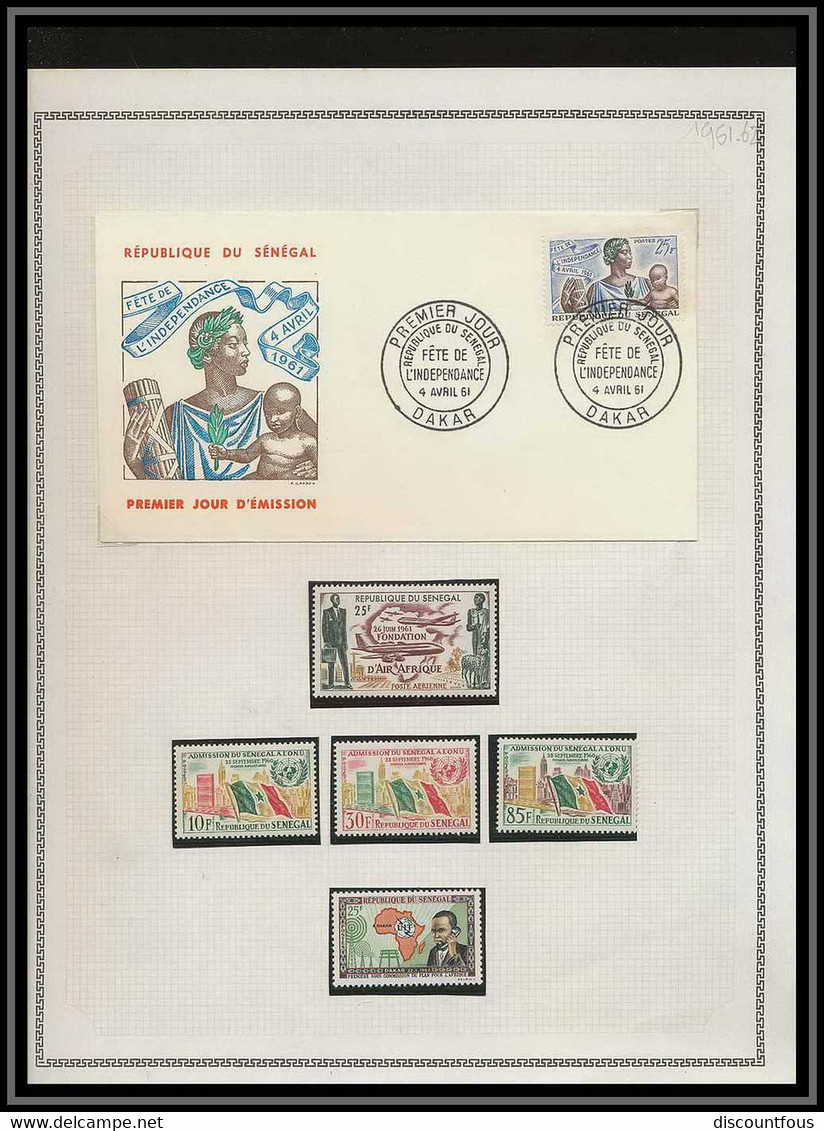 depart 1 euro 67-collection de timbres du sénégal + courriers Non dentelé ** MNH (Imperforate)- 73 scans à voir