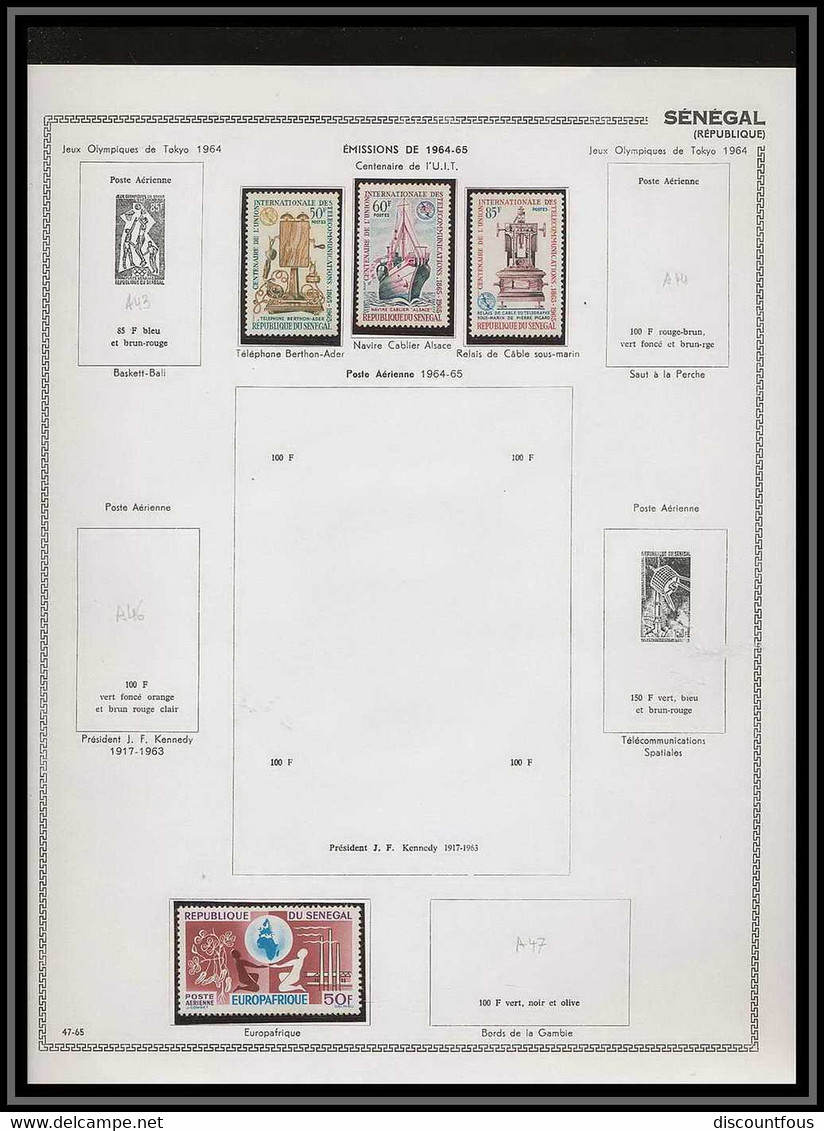 depart 1 euro 67-collection de timbres du sénégal + courriers Non dentelé ** MNH (Imperforate)- 73 scans à voir