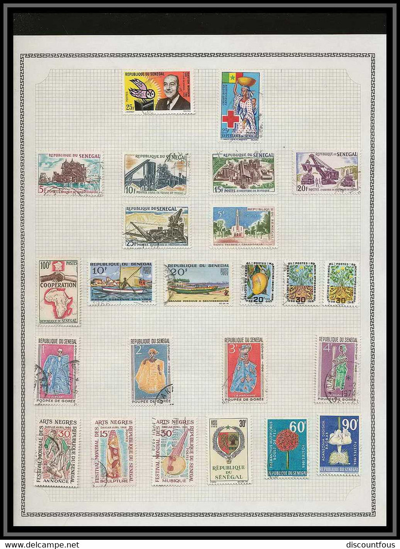 depart 1 euro 67-collection de timbres du sénégal + courriers Non dentelé ** MNH (Imperforate)- 73 scans à voir