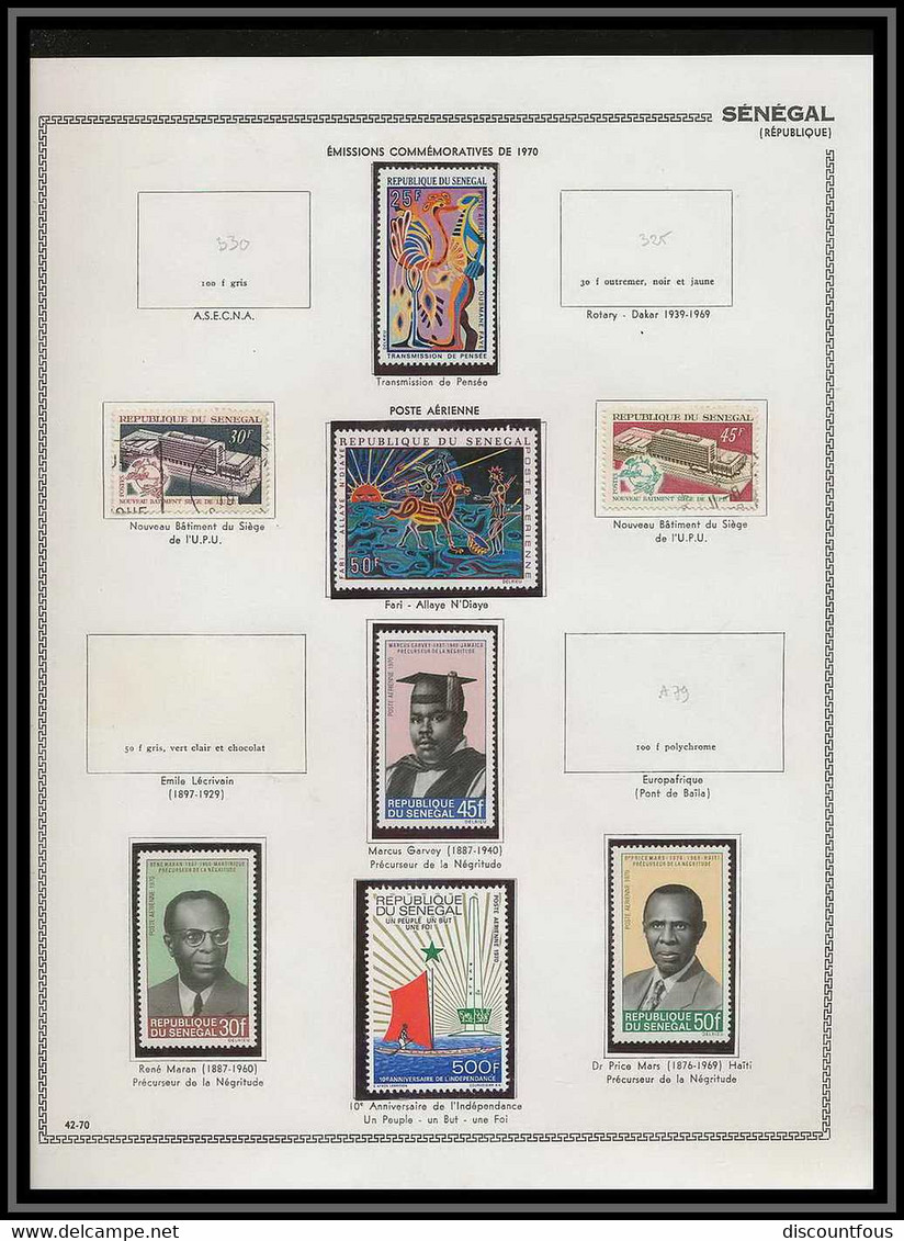 depart 1 euro 67-collection de timbres du sénégal + courriers Non dentelé ** MNH (Imperforate)- 73 scans à voir