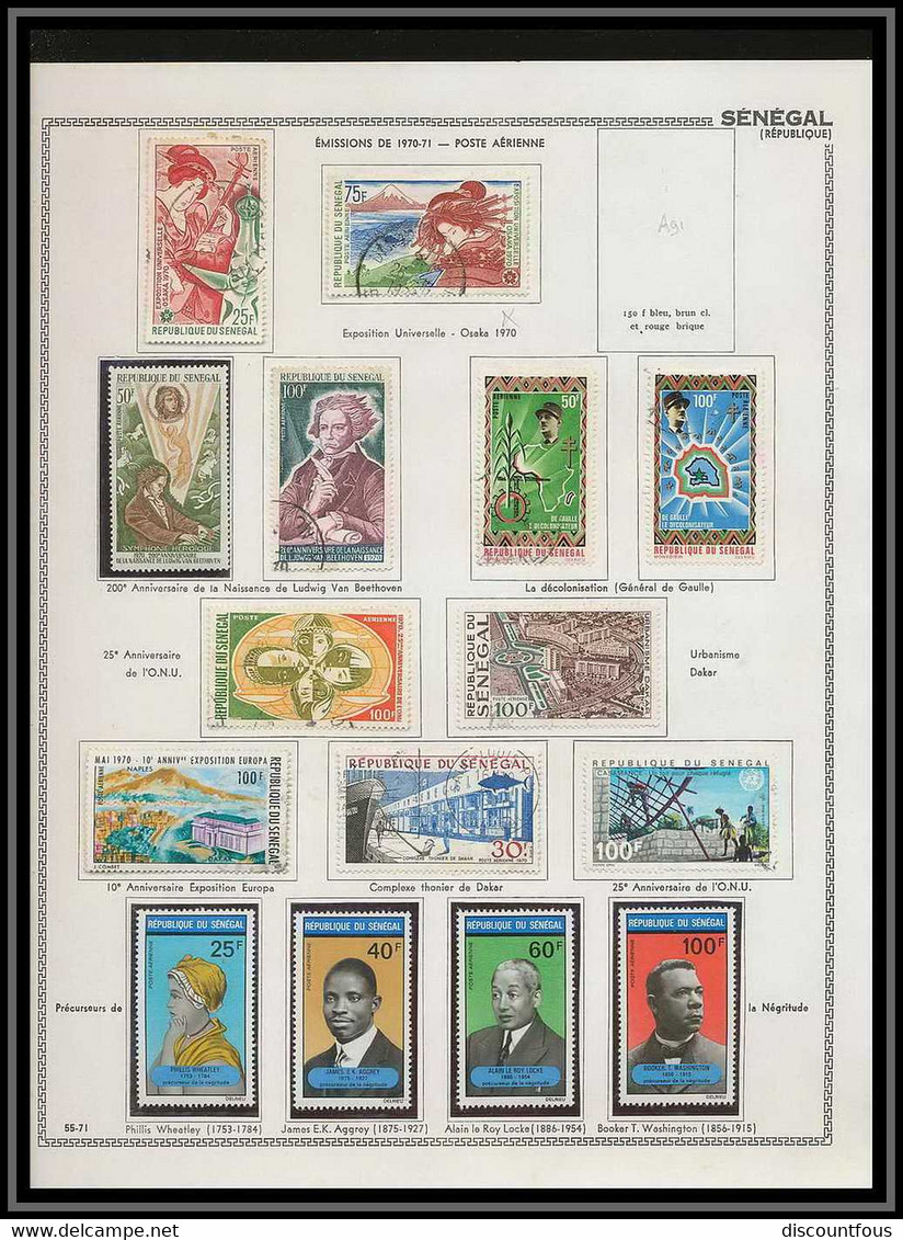 depart 1 euro 67-collection de timbres du sénégal + courriers Non dentelé ** MNH (Imperforate)- 73 scans à voir