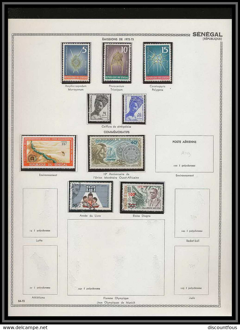 depart 1 euro 67-collection de timbres du sénégal + courriers Non dentelé ** MNH (Imperforate)- 73 scans à voir