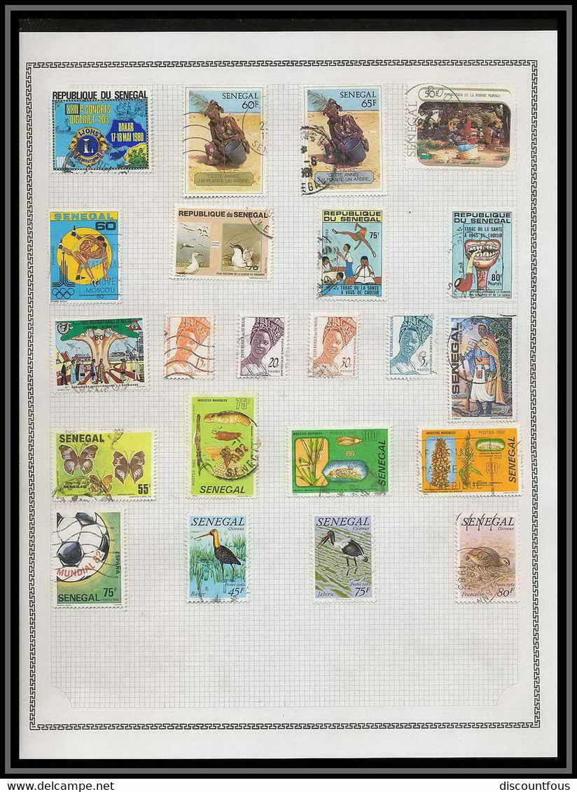 depart 1 euro 67-collection de timbres du sénégal + courriers Non dentelé ** MNH (Imperforate)- 73 scans à voir