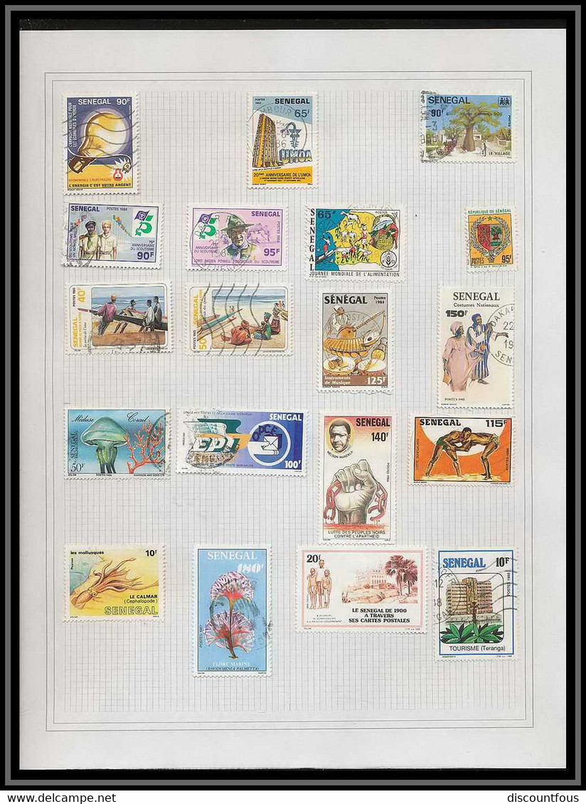 depart 1 euro 67-collection de timbres du sénégal + courriers Non dentelé ** MNH (Imperforate)- 73 scans à voir