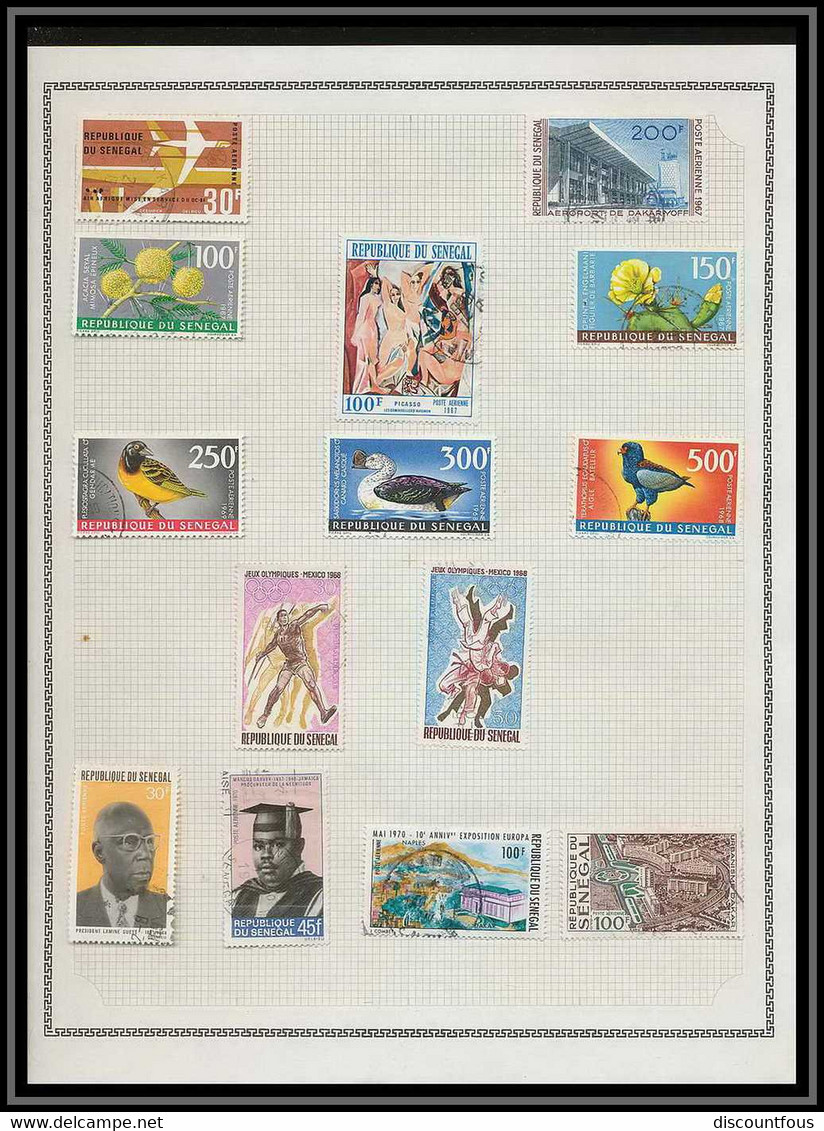 depart 1 euro 67-collection de timbres du sénégal + courriers Non dentelé ** MNH (Imperforate)- 73 scans à voir