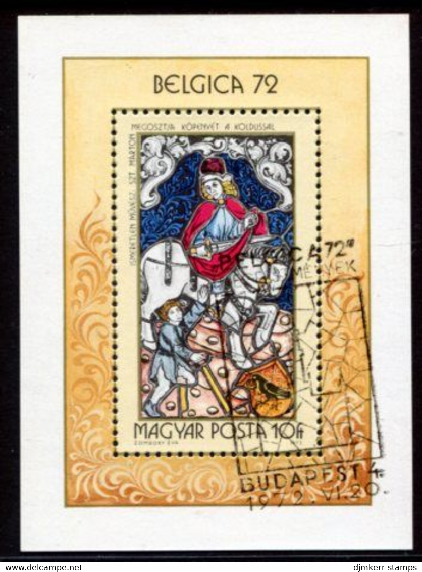 HUNGARY 1972 BELGICA '72 Exhibition Block Used.  Michel Block 90 - Blocks & Sheetlets