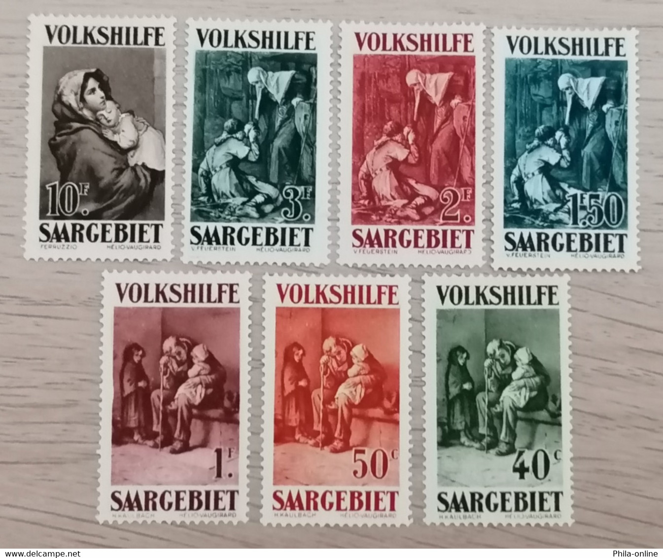 Saargebiet 1929 Volkshilfe Gemälde II Satz Mi 135-141 MH *  KW 90€ - Unused Stamps