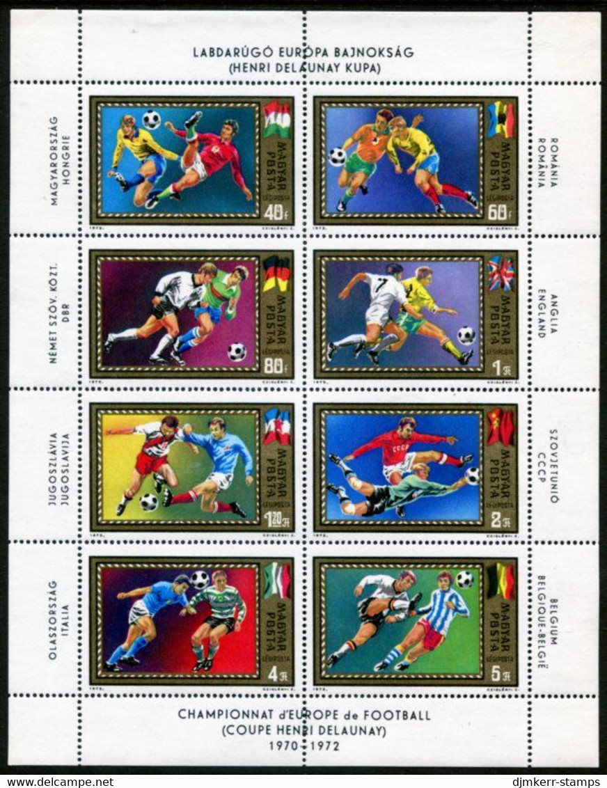 HUNGARY 1972 European Football Championship Sheetlet MNH / **.  Michel 2751-58 - Unused Stamps