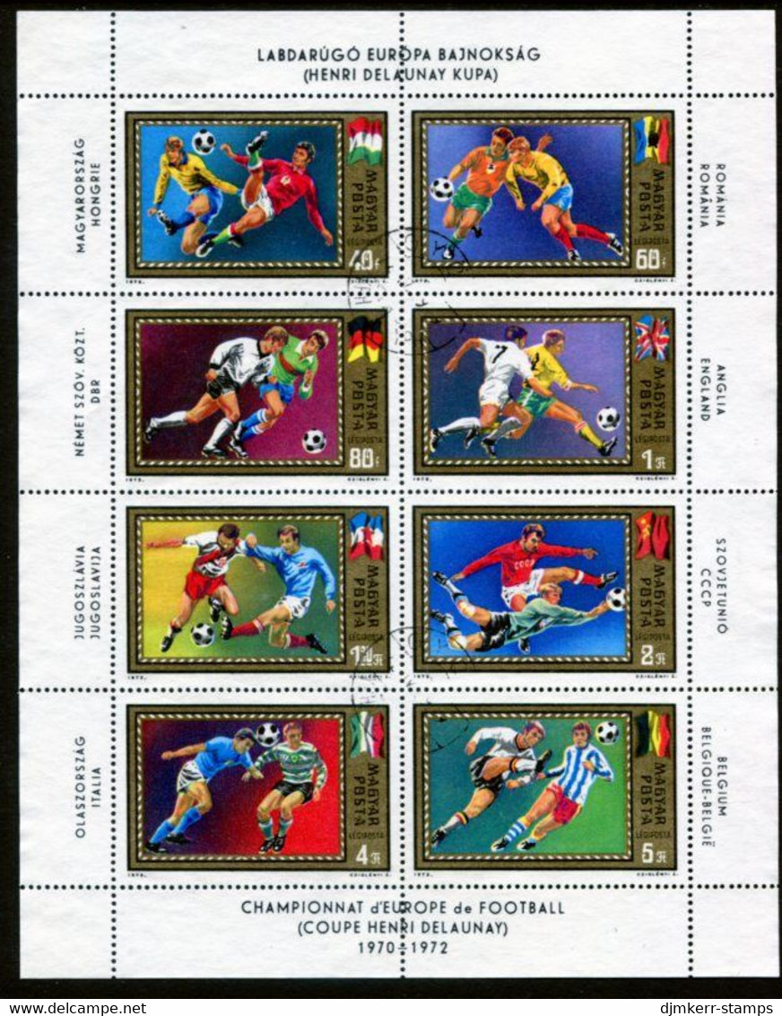 HUNGARY 1972 European Football Championship Sheetlet Used.  Michel 2751-58 - Blocks & Sheetlets