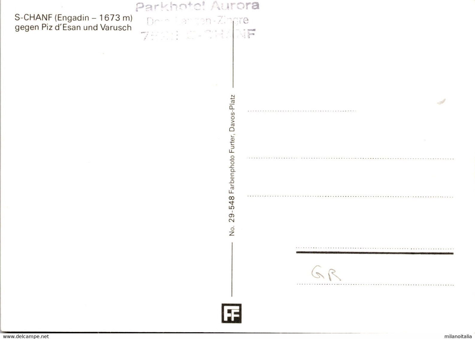 S-chanf Gegen Piz D'Esan Und Varusch (29-548) - S-chanf