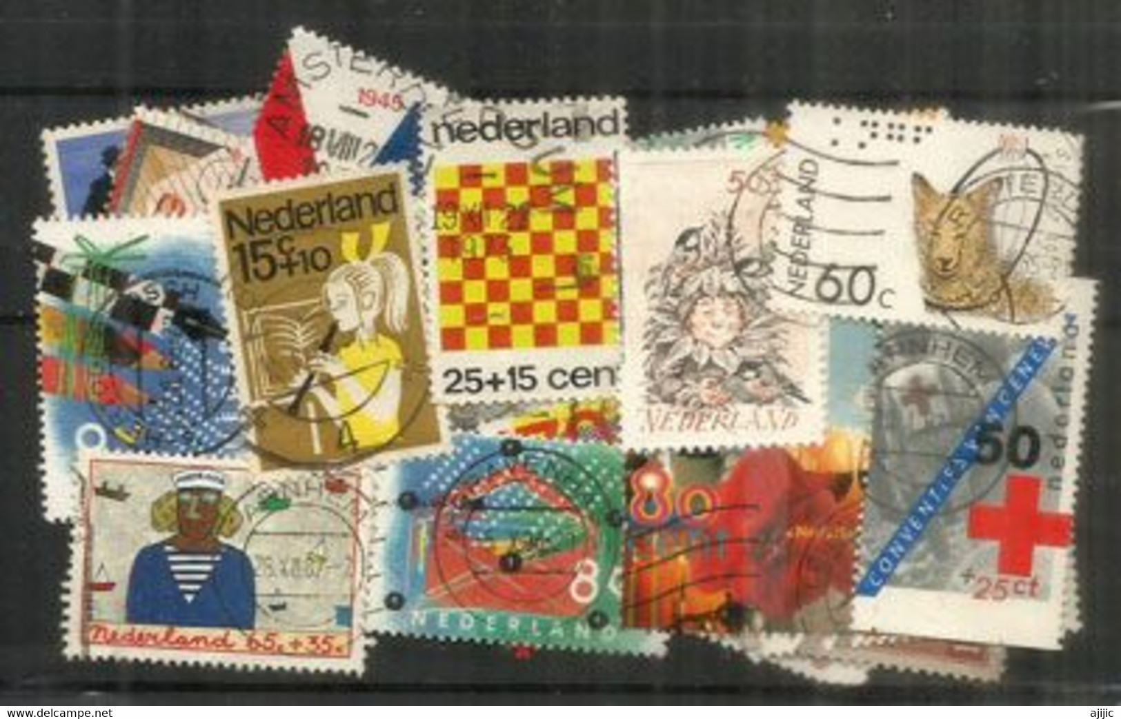 PAYS-BAS .Beau Lot De 35 Timbres Grands Formats,avec Timbres Récents,provenant De Mon Courrier, Bonne Qualité, Lot # 3 - Ohne Zuordnung