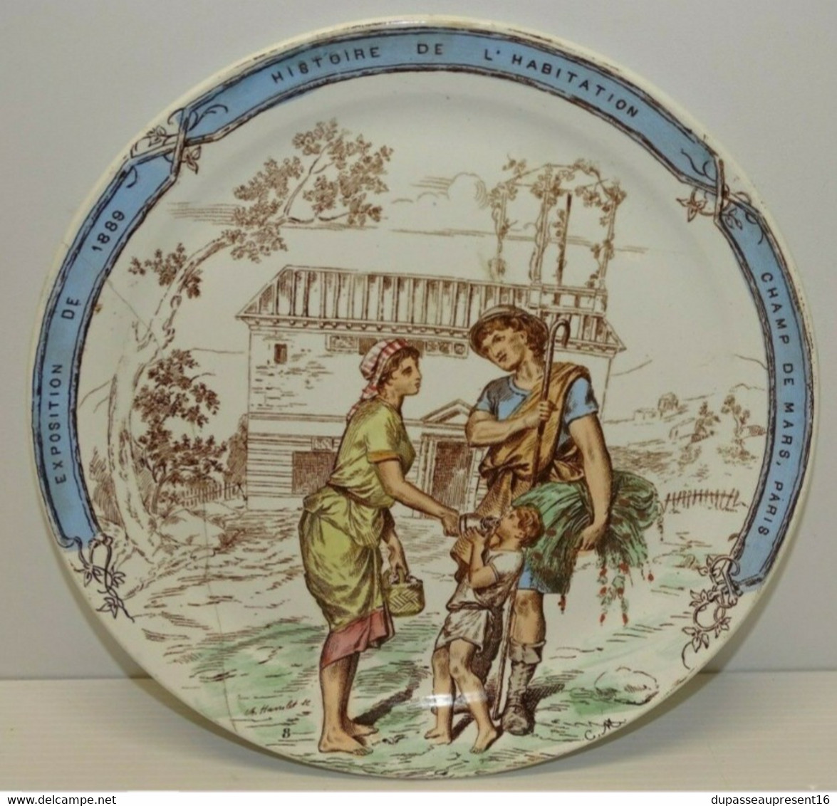 ASSIETTE CREIL & MONTEREAU EXPO De 1889 CHAMPS DE MARS HABITAT ROMAIN & ITALIEN - Creil Montereau (FRA)