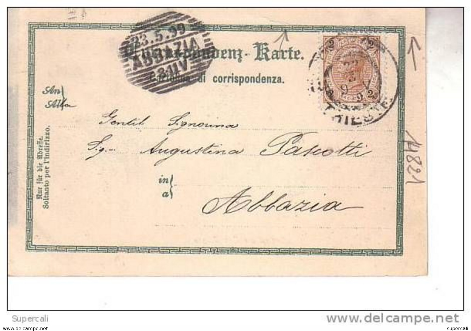 REF14.820    ITALIE. SALUTI  DA TRIESTE  CATHEDRALE SAN GUISTO  23/05/1899 - Trieste