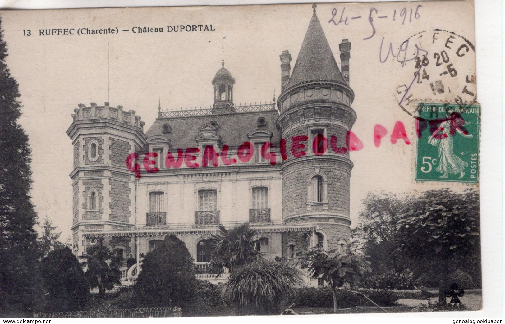 16- RUFFEC - CHATEAU DUPORTAL  1916 - Ruffec