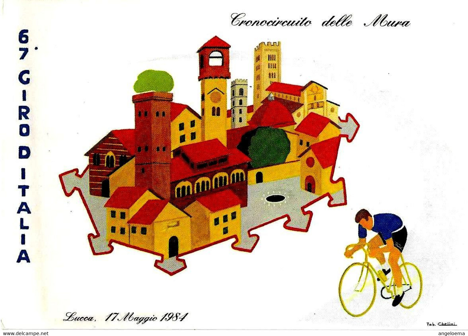 ITALIA - 1984 LUCCA 67° Giro D'Italia Di Ciclismo Cronocircuito Delle Mura Su Cartolina Speciale - 4905 - Ciclismo