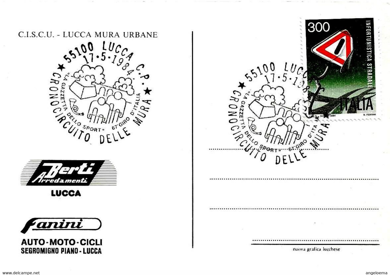 ITALIA - 1984 LUCCA 67° Giro D'Italia Di Ciclismo Cronocircuito Delle Mura Su Cartolina Speciale - 4905 - Ciclismo