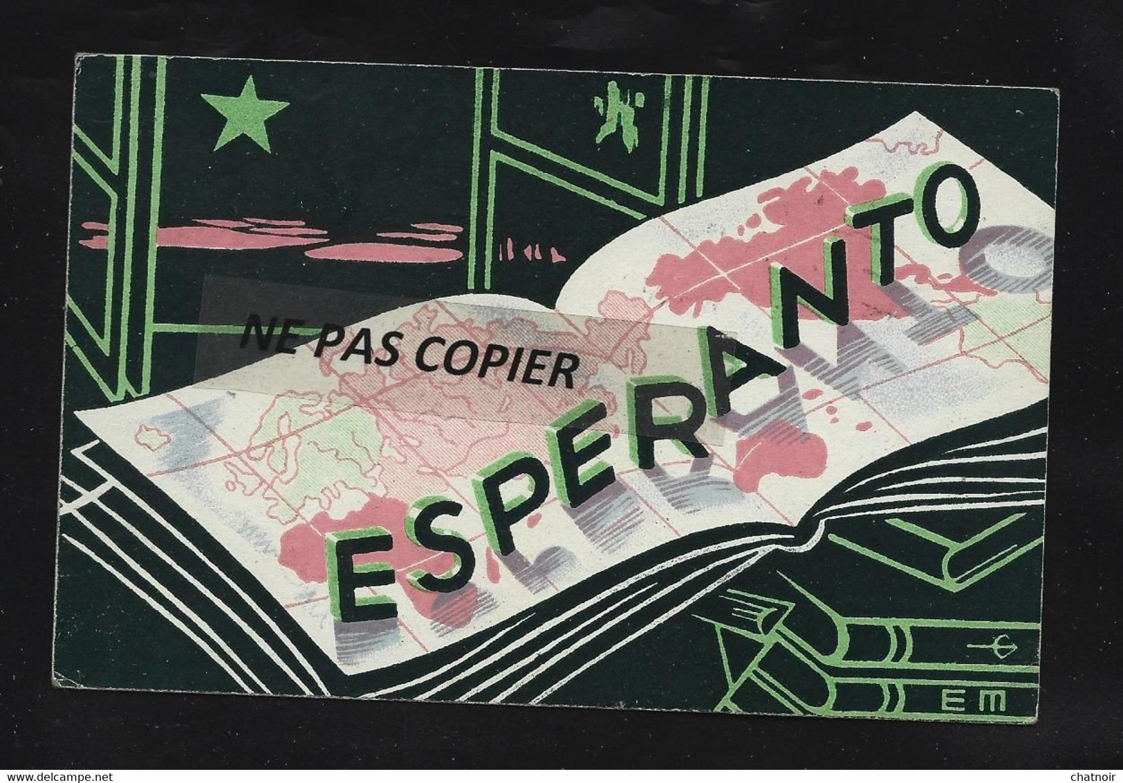 CP  ESPERANTO  Oblit VILLEURBANNE 1946   DULAC  CHAINE - 1944-45 Marianne Van Dulac