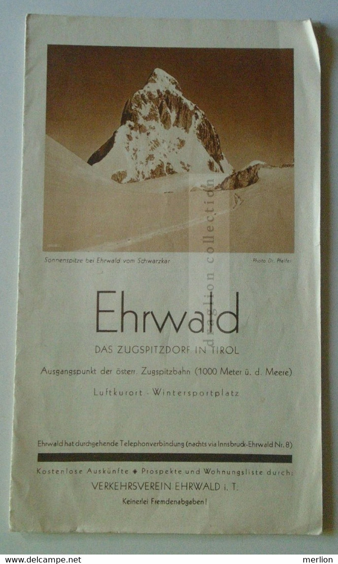 E0260  Tourism Brochure  EHRWALD  - Das Zugspitzdorf  In  TIROL  Österreich Ca 1930's  Zugspitzbahn - Europe