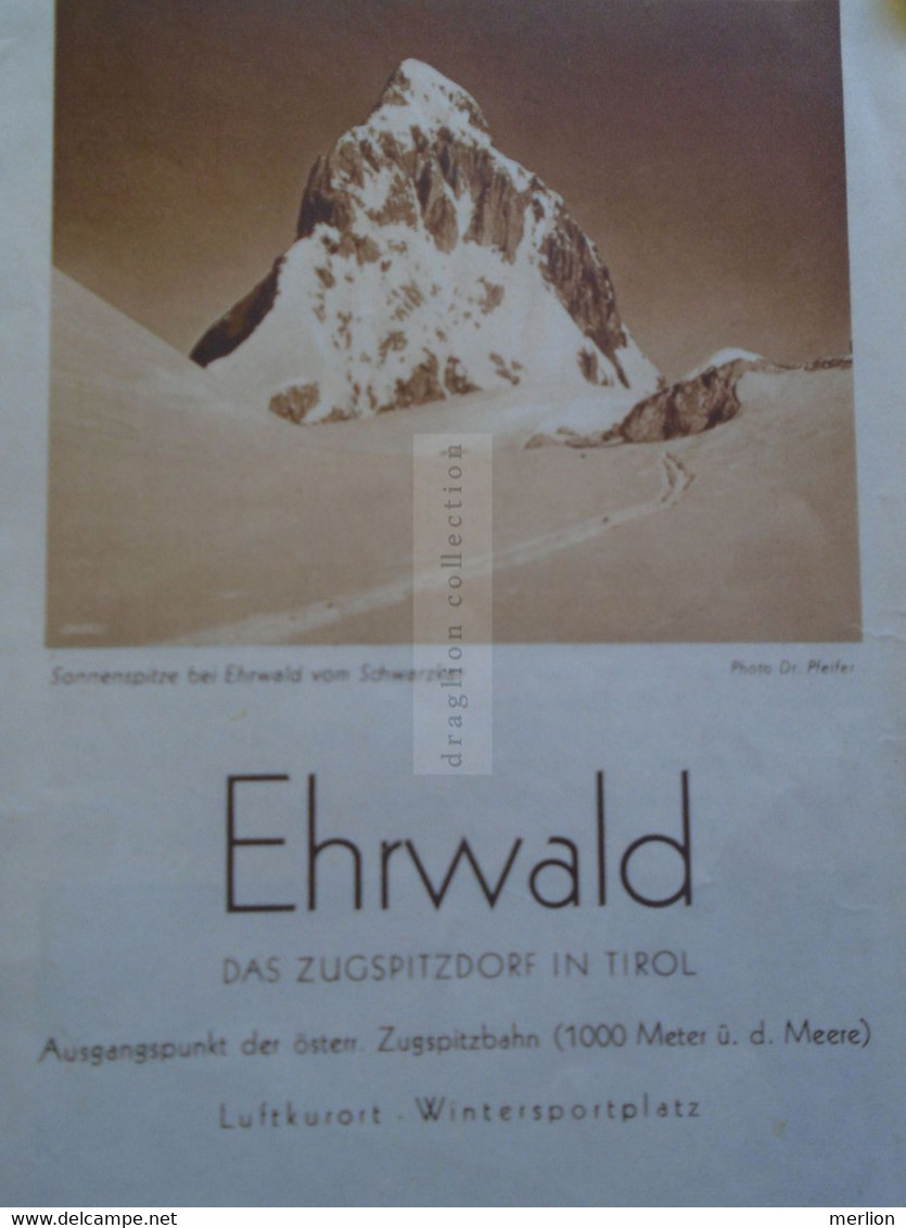 E0260  Tourism Brochure  EHRWALD  - Das Zugspitzdorf  In  TIROL  Österreich Ca 1930's  Zugspitzbahn - Europa