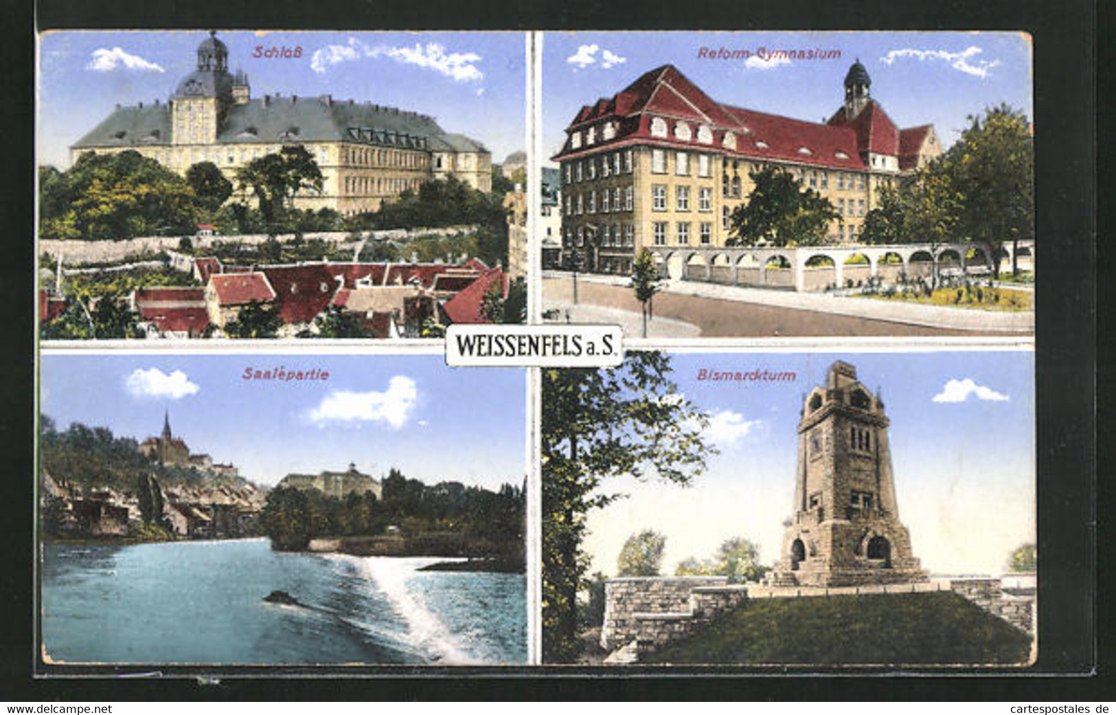 AK Weissenfels A. S., Schloss, Reform-Gymnasium, Saalepartie - Weissenfels