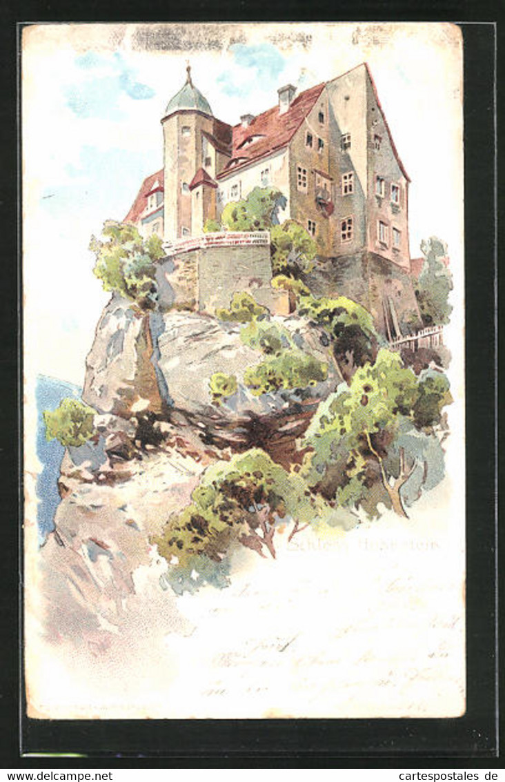 Künstler-AK Hohnstein / Sächs. Schweiz, Schloss Hohnstein - Hohnstein (Saechs. Schweiz)