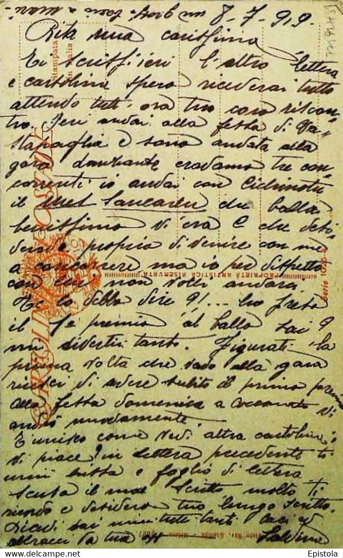 ► Cpa Italienne 1919 Série (Frise Puzzle Art Nouveau Liberty) DOLORE Signée A. Guerinoni (Ed. Visto. Rev Stamp Milano) - Guerinoni