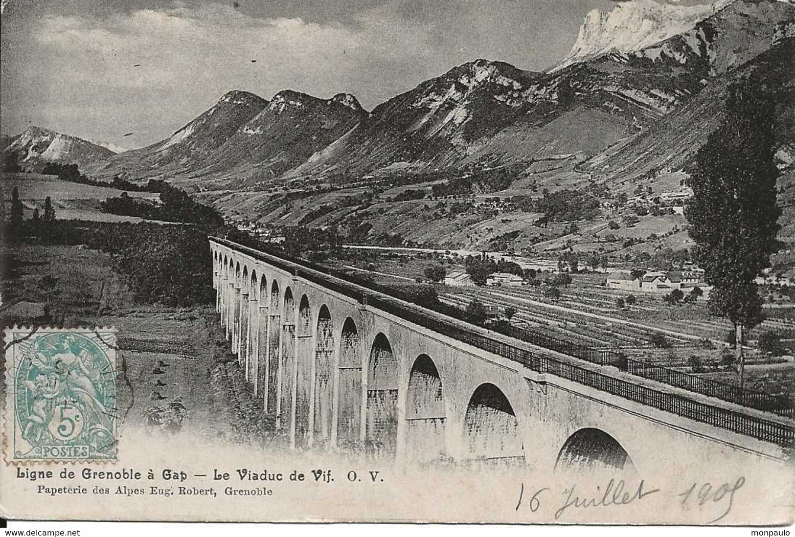 38. CPA. Isère. Vif. Ligne De Chemin De Fer De Grenoble à Gap. Le Viaduc De Vif - Vif